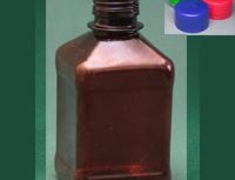 Бутылка квадратная 270 мл коричневая с крышкой ПЭТ